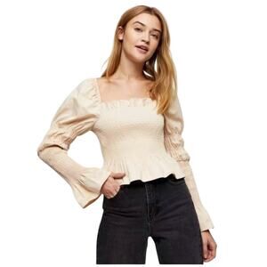 TopShop Blouse smocked blouse Juliette sleeves size US 4